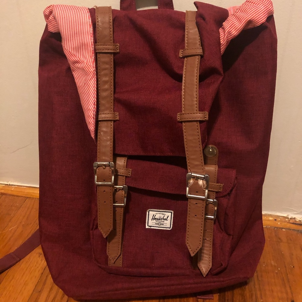 Herschel little America backpack burgundy/maroon